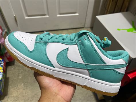 teal low top dunks